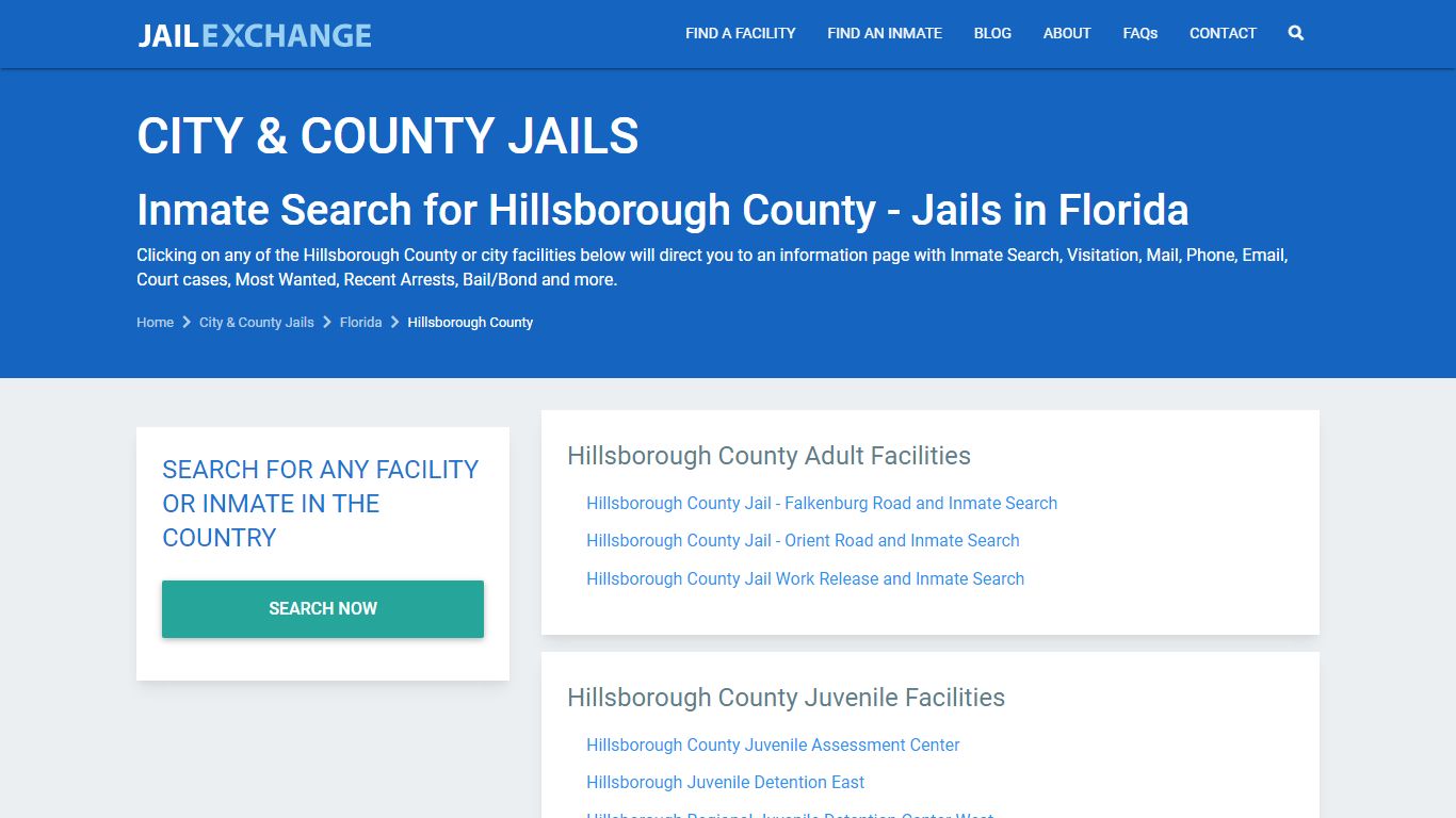 Inmate Search for Hillsborough County | Jails in Florida - JAIL EXCHANGE